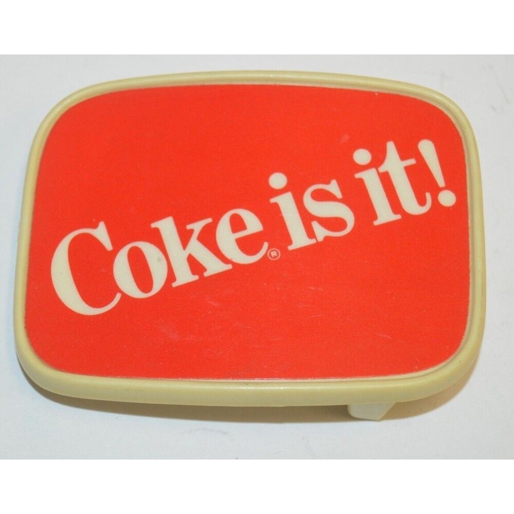 Vintage Hard Plastic Coca Cola Coke Vending Machine Promo Belt Buckle Rare